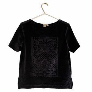 H&M Trend Velvet Blue T-shirt Size US 4